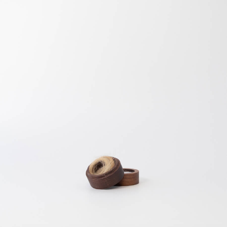 Pet keepsake. Walnut fur memorial with viewing window.