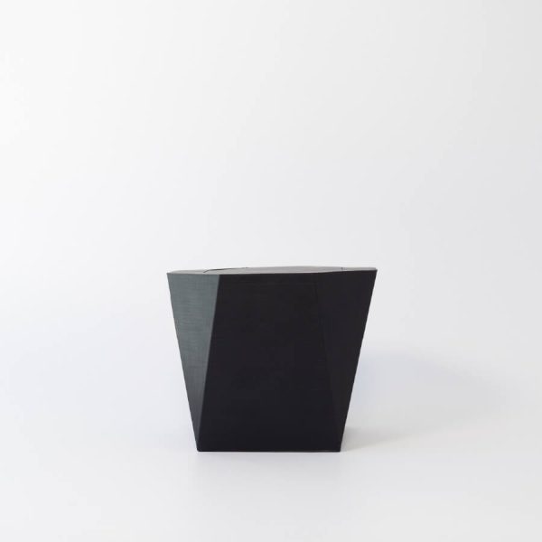 Buddy pet urn. Image of faceted garden urn in black.