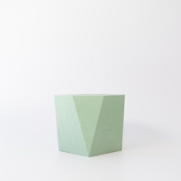 Buddy pet urn. Image of faceted garden urn in sage.