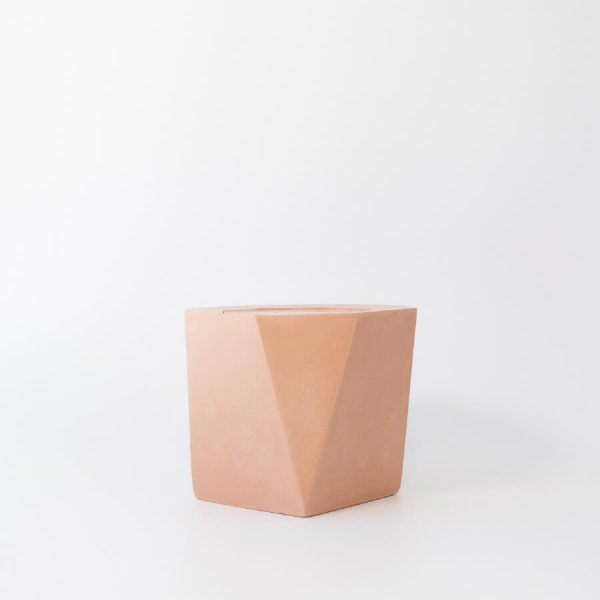 Buddy pet urn. Image of faceted garden urn in terracotta.