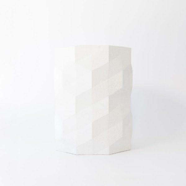 Buddy pet urn. Image of pleated garden urn in white marble.
