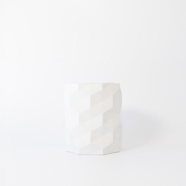 Buddy pet urn. Image of pleated garden urn in white marble.