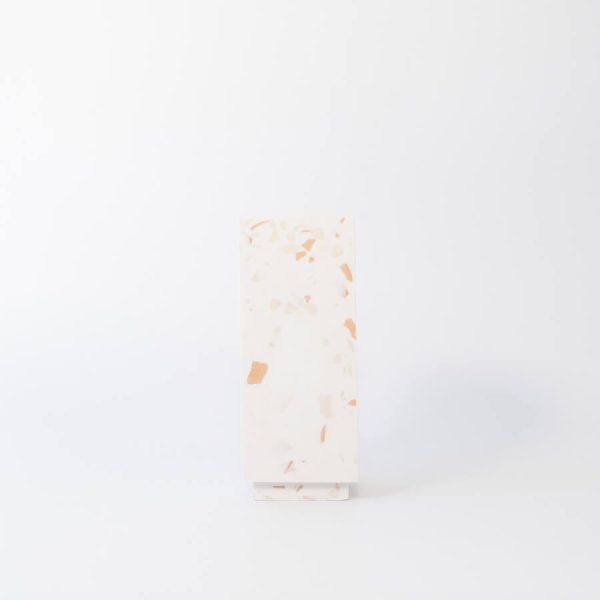 Buddy pet urn. Image of terrazzo square urn in white.