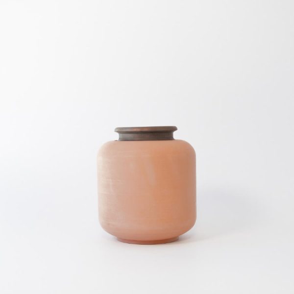 Buddy pet urn. Image of textured traditional urn in terracotta.