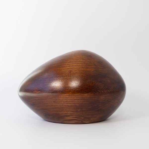 Buddy pet urn. Image of timber teardrop urn in walnut.